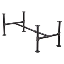 16 Inchindustrial Pipe Table Leg Set - Dark Grey Rough Pipes Iron Base Legs for