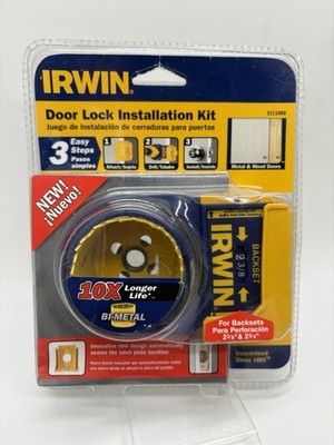 Irwin Door Lock Installation Kit 3111005 For Wood Doors New Sealed Package