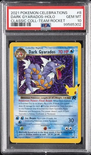2021 POKEMON CELEBRATIONS CLASSIC COLLECTION #8 DARK GYARADOS-HOLO PSA 10