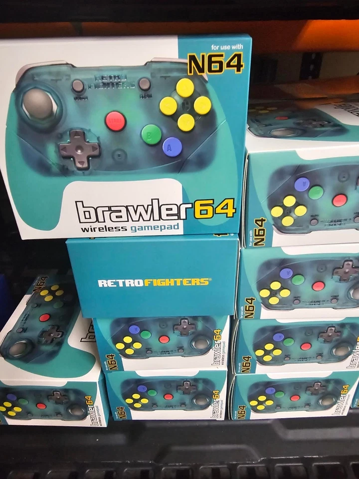 Retro Fighters Brawler64 Wireless Edition N64 Controller - Blue- OPEN BOX NEW