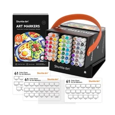 Shuttle Art 61 Colors Alcohol Markers, 60 Colors Dual Tip Art Marke... Fast Ship