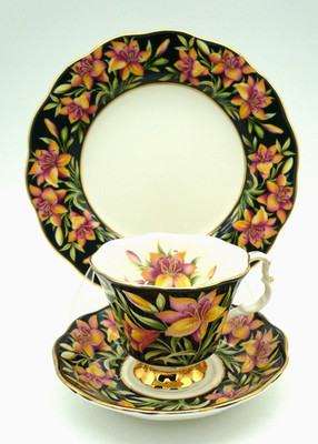 Royal Albert Provincial Flowers Prairie Lily Trio Set, Cup Saucer Plate England