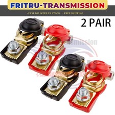 2 Pair Car Battery Terminal Connector Top Post Positive Negative Heavy Duty