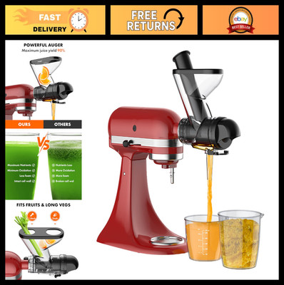 Masticating Juicer Attachment for KitchenAid Mixer, Cold Press Slow Juicer, Dual
