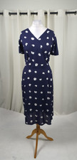 Cotton Traders Rose Print Printed Dress Blue UK 18 LN062 PP 13