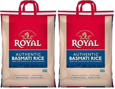 Premium Basmati White Rice, 30 lbs Total (2 x 15 lbs) - Authentic & Aromatic Ric