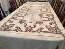 Exquisite Linen Tablecloth from Florence Italy w 12 Napkins