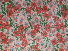 Pink Blue Daisies JoAnn Fabric BTHY 18" x 45" Daisy Floral Cotton Quilt Fabric