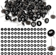 100 Pcs Numbered Push Pin Tacks 1-100 Sequential Number Tacks Push Pins 11 mm Di
