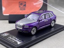 DCM 1:64 Purple Silver Hood Cullinan Luxury SUV Model Diecast Metal Car 