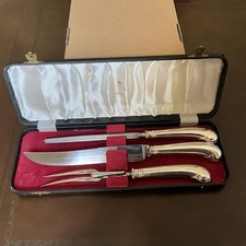 Sheffield England Silver Plated Carving Set 3...
