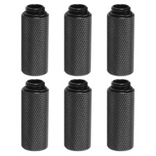 6pcs Water Cooling Adapter G1/4" Male to Female 1.57" Extender Fitting, Black