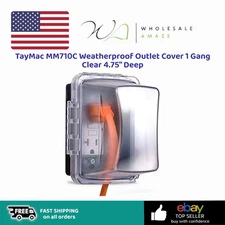 TayMac MM710C Weatherproof Outlet Cover 1 Gang Clear 4.75" Deep