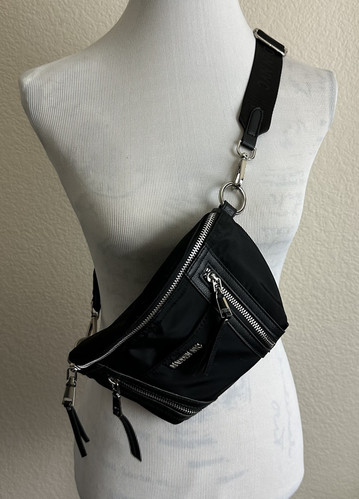 Steve Madden Belt Bag Black Nylon Travel Fanny Pack Unisex - Picture 7 of 10