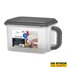 Medium Canister w/ Handle Pour Spout Dry Food Storage 21 Cups Plastic Gray Lid