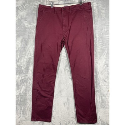 Levis XX Chino Slim Taper Pants Mens 36x31.5 Burgundy Maroon 32941-0013 Stretch