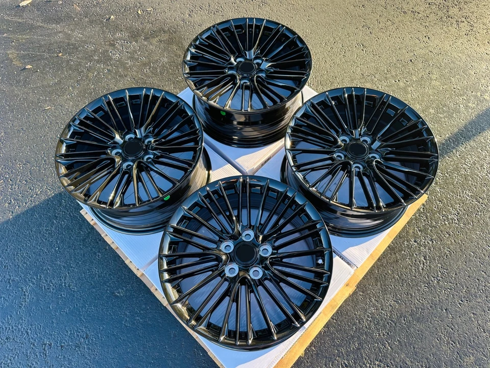 (4) Gloss Black 17" Rims 5X114.3 Wheels Fits: 1992-2026 Lexus ES300 ES300H ES350 — 第 2/3 张图片