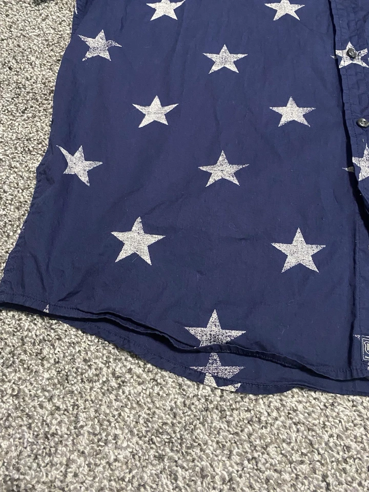 Camisa Denim & Supply Ralph Lauren Para Hombre Azul Estrella Abotonada Manga Corta XXL EE. UU. Foto 2 de 4