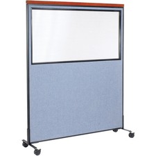 60-1/4"W x 100-1/2"H Deluxe Mobile Office Partition Panel with Partial Window