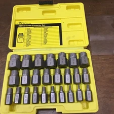 Topec 25-Piece Screw Extractor Set T8006 High Carbon Steel Bolt Remover Bits