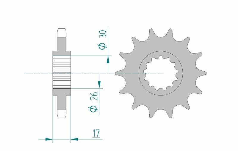 Pignon AFAM standard acier 20603 pas 530 pour transmission moto