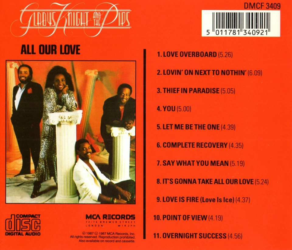 Gladys Knight & The Pips - All Our Love (UK Edition) CD MCA DMCF 3409 (1987) - Bild 2 von 3