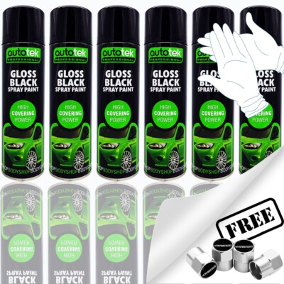 6x Autotek GLANZ SCHWARZ Sprühlack Profi Karosseriebau Hi Covering Power+G+CP