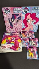Lot Of 8 - My Little Pony - Coloring Books And Set Of 5 Mini Figures