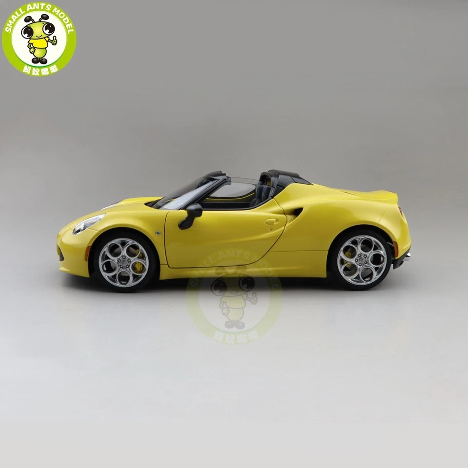 1/18 ALFA ROMEO 4C SPIDER Autoart 70143 Yellow Model Toy Car Gifts For Friends - Image 3 of 4