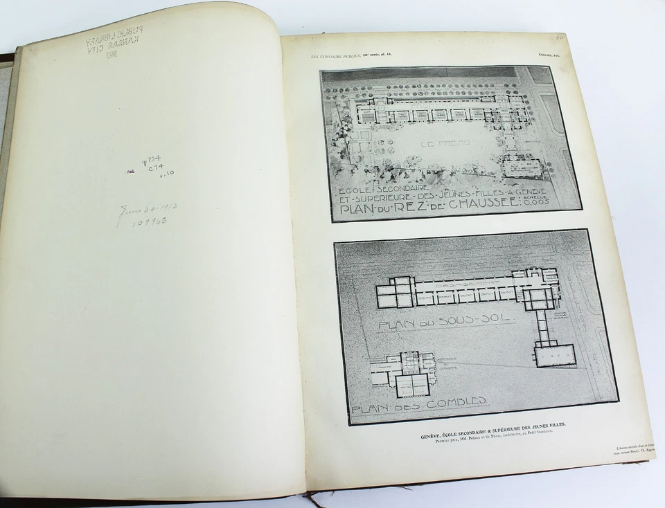 Prints from Les Concours Publics D'Architecture Large Bound Book 100s of Prints - Image 2 of 4