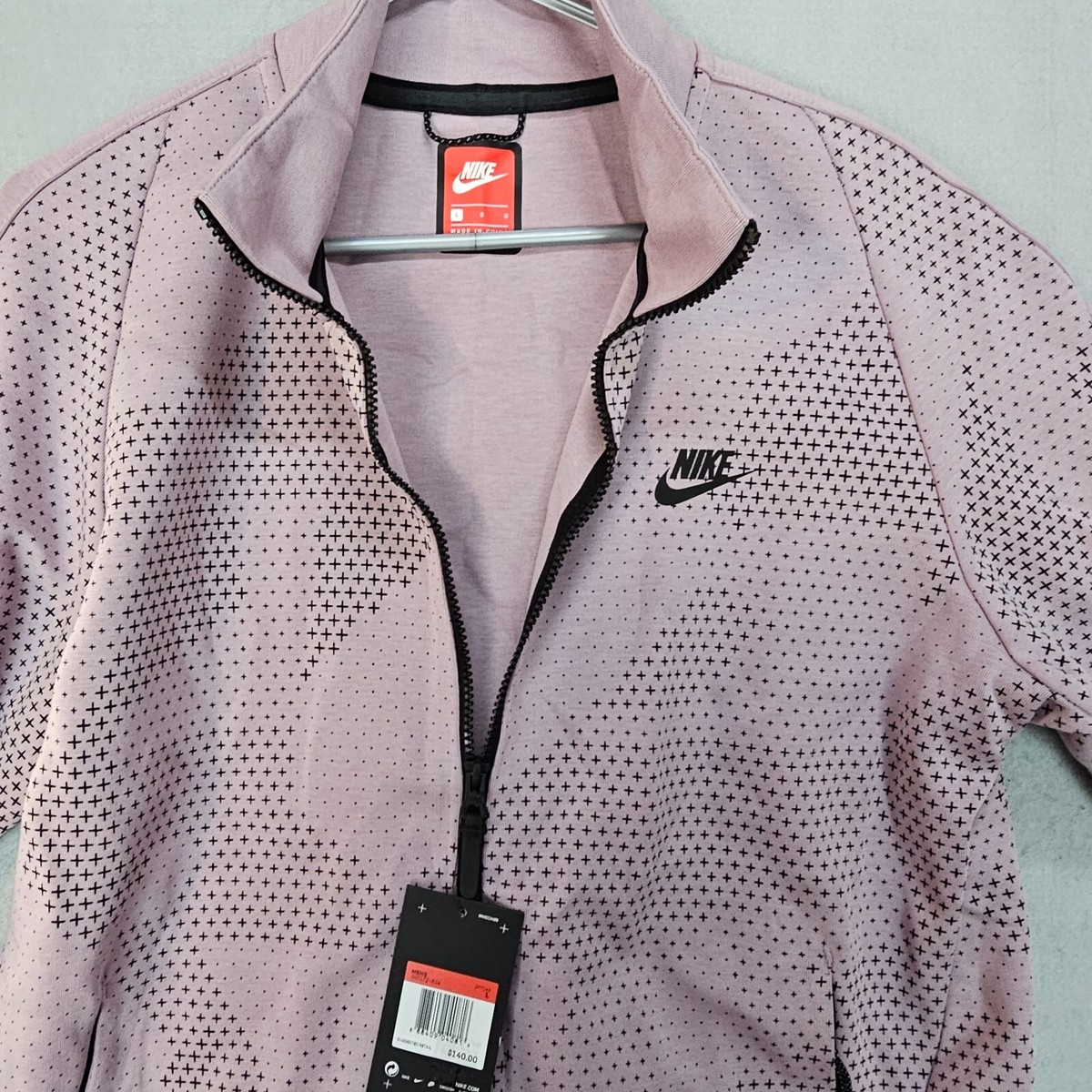 Nike Tech Pack Fleece Jacket Mens Large Pink Oxford Full Zip
