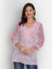 Kurti Chikankari for women short kurti georgette kurti soft fabric with inner