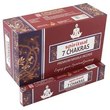 Spiritual 7 Chakras Incense Stick Agarbatti Pack of 12X15g Each 180 Sticks