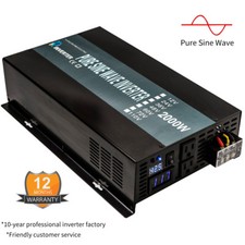 48V 110V 120V Power 2000W Pure Sine Wave Inverter Solar Motor Truck Car RV Camp
