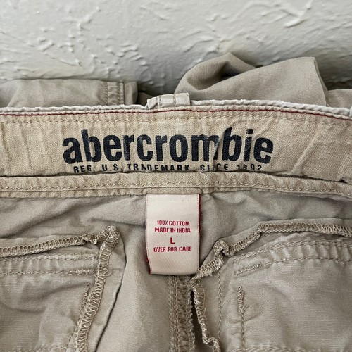 Abercrombie & Fitch Pants Youth L 28x25 Beige Cargo Drawstring MAB-1602 - Picture 3 of 17