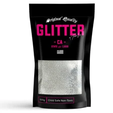 Matt Silver 100g 3.5oz Ultra Fine / Extra Fine Glitter Sparkle 1/128" .008"