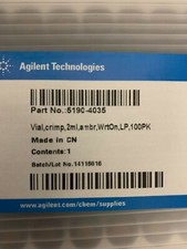 Agilent Vial, Crimp, Ambr, write-on spot, 2mL, 100/pk,  PN:5190-4035
