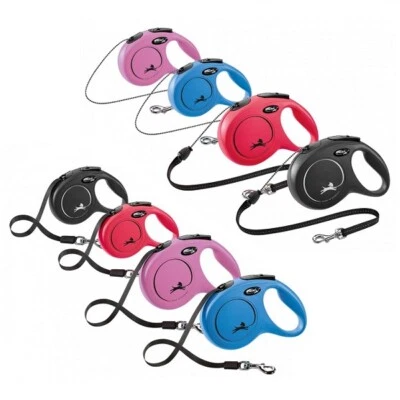 Flexi Dog Lead Retractable Cord Tape NEW Classic Leash XS S M L 3m 5m 8m 8-50 kg