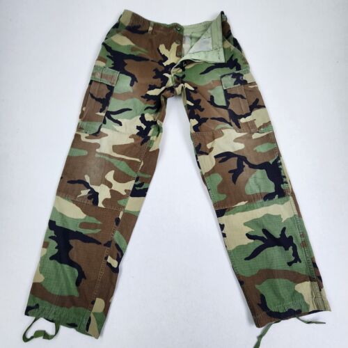 Vintage US Military Mens Medium Regular Woodland Camo Combat Cargo Pants
