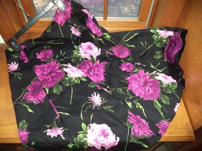 Buy Ladies Talbots black floral pleated lined stretch cotton skirtSz8 with Paypal