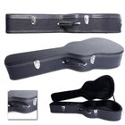 39" Acoustic Classical Guitar Hard Case Box Microgroove Flat Black High Quality