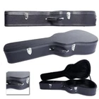 39" Acoustic Classical Guitar Hard Case Box Microgroove Flat Black High Quality