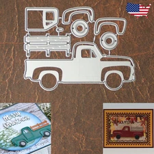 Vintage Pickup Truck Cutting & Embossing Dies Side Profile BYO New Style