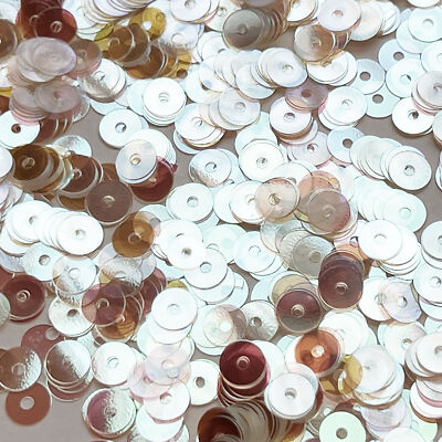 6mm Flat Sequins Crystal Crystallina Luster Mirror Shiny Iridescent Made in USA