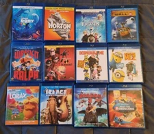 BluRay Family Kids 12 Movie Lot Frozen Incredibles Lorax Nemo Disney DreamWorks 