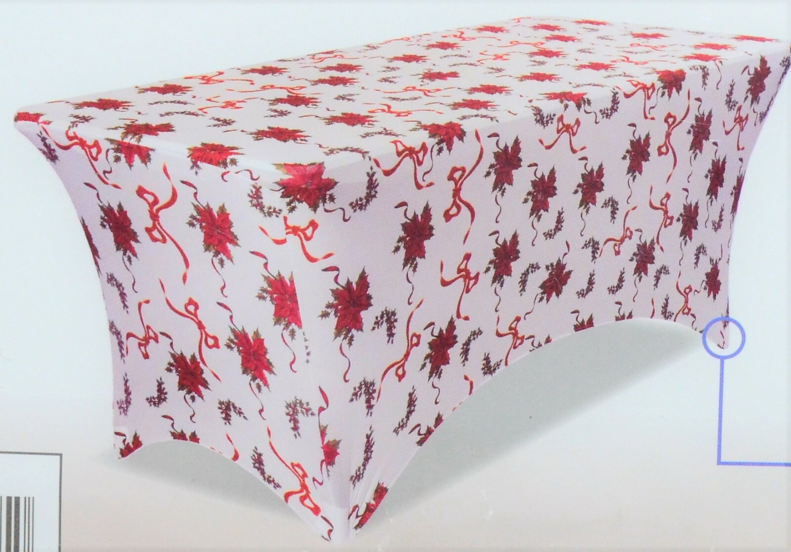 Stretch Fabric Table Cloth 6' - Poinsettias