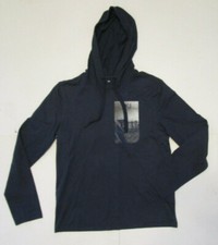 Calvin Klein Jeans Men's Hoodie, New Navy Blue Casual Pullover Hoodie Sz S