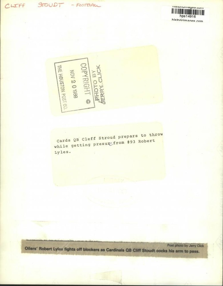 1988 Press Photo Robert Lyles, Cliff Stoudt, Oilers vs. Cardinals