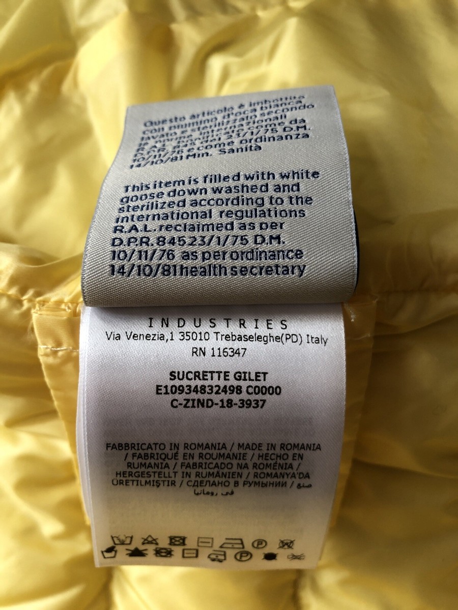 Moncler Yellow Woman Sucrette Gilet Vest Size 00 | eBay