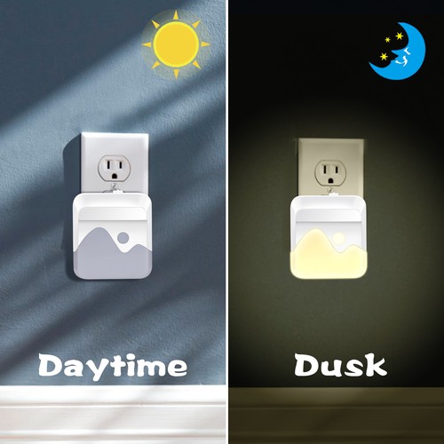 Dimmable Night Light Plug In LED Dusk to Dawn Sensor Lights Baby Kidsroom Stairs - Picture 2 of 16